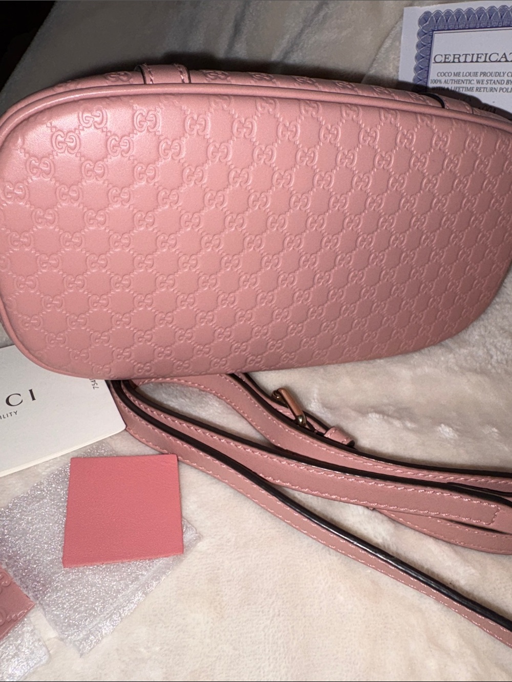 Gucci Pink mini dome bag with authenticity and crossbody strap - Picture 3 of 9